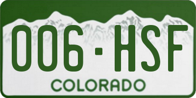 CO license plate 006HSF