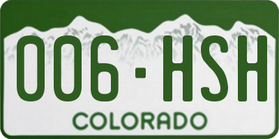 CO license plate 006HSH