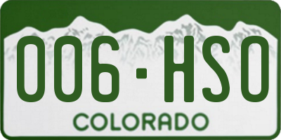 CO license plate 006HSO