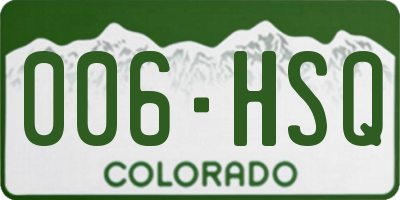 CO license plate 006HSQ