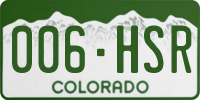 CO license plate 006HSR