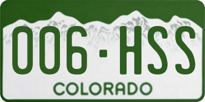 CO license plate 006HSS