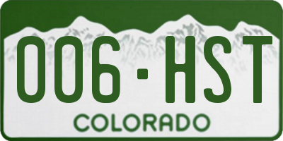 CO license plate 006HST