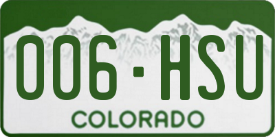 CO license plate 006HSU