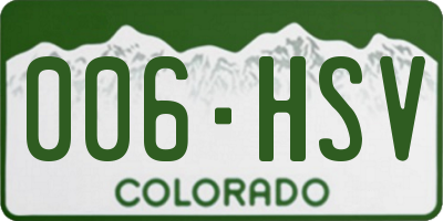 CO license plate 006HSV