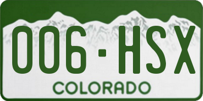 CO license plate 006HSX