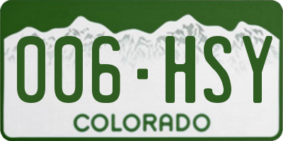 CO license plate 006HSY