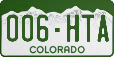 CO license plate 006HTA