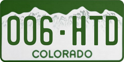 CO license plate 006HTD