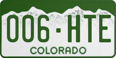 CO license plate 006HTE