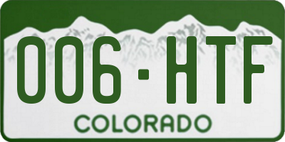 CO license plate 006HTF