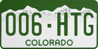 CO license plate 006HTG