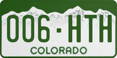 CO license plate 006HTH