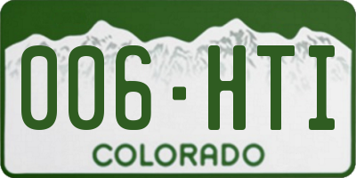 CO license plate 006HTI