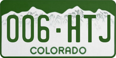 CO license plate 006HTJ