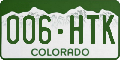 CO license plate 006HTK