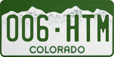 CO license plate 006HTM