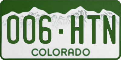 CO license plate 006HTN