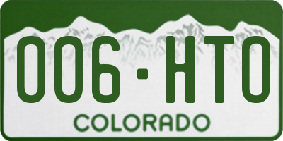 CO license plate 006HTO