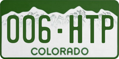 CO license plate 006HTP