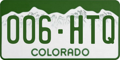 CO license plate 006HTQ