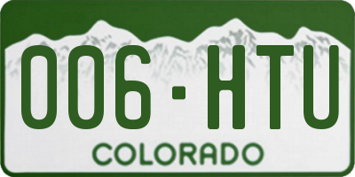 CO license plate 006HTU