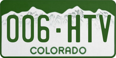 CO license plate 006HTV