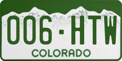 CO license plate 006HTW