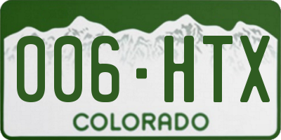 CO license plate 006HTX