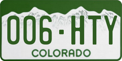 CO license plate 006HTY