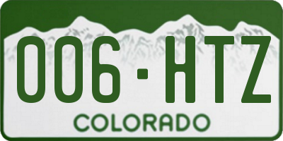 CO license plate 006HTZ