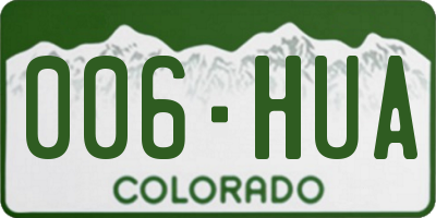 CO license plate 006HUA