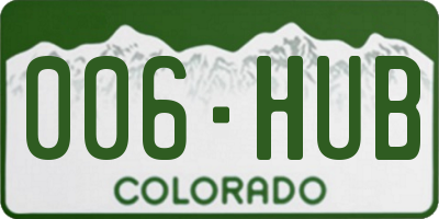 CO license plate 006HUB