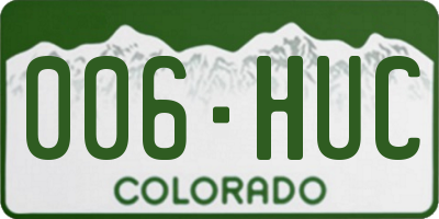 CO license plate 006HUC