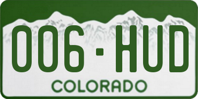 CO license plate 006HUD