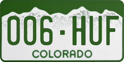 CO license plate 006HUF