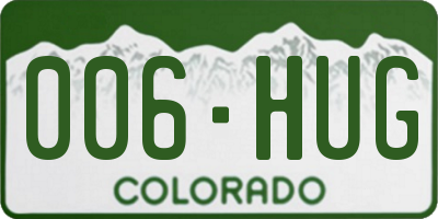 CO license plate 006HUG