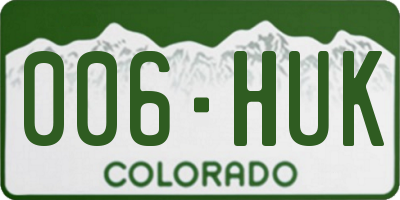 CO license plate 006HUK