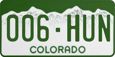 CO license plate 006HUN