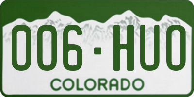 CO license plate 006HUO