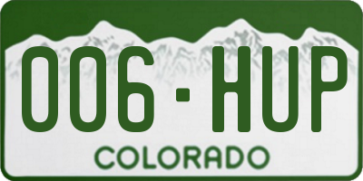 CO license plate 006HUP