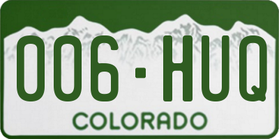 CO license plate 006HUQ