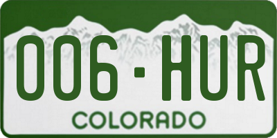 CO license plate 006HUR