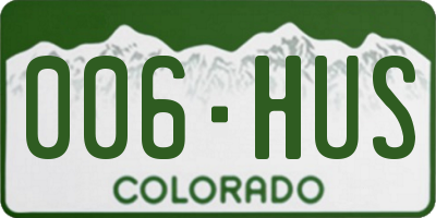 CO license plate 006HUS