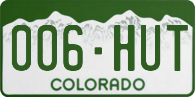 CO license plate 006HUT