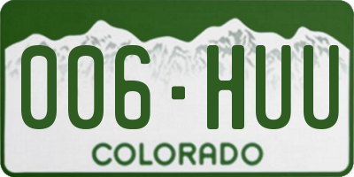 CO license plate 006HUU