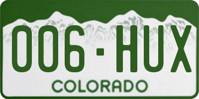 CO license plate 006HUX