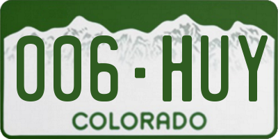 CO license plate 006HUY