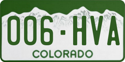 CO license plate 006HVA