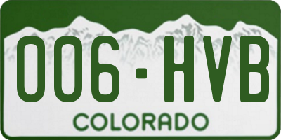 CO license plate 006HVB